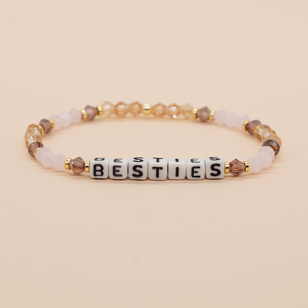 Vintage Style Simple Style Letter Beaded Artificial Crystal Wholesale Bracelets