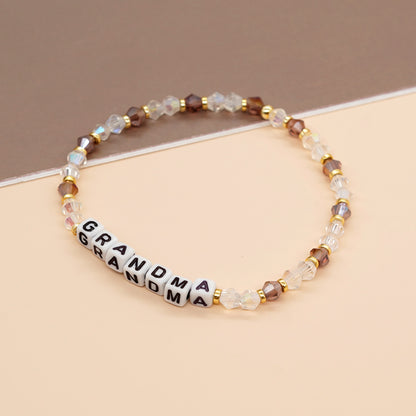 Vintage Style Simple Style Letter Beaded Artificial Crystal Wholesale Bracelets