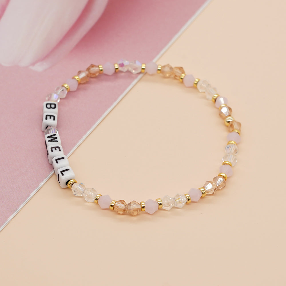 Vintage Style Simple Style Letter Beaded Artificial Crystal Wholesale Bracelets