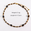 Casual Vintage Style Geometric Stainless Steel Tiger Eye Knitting Necklace