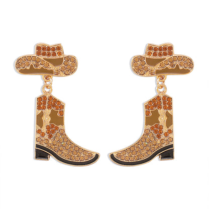 1 Pair Cowboy Style Modern Style Shoe Alloy Drop Earrings