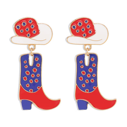 1 Pair Cowboy Style Modern Style Shoe Alloy Drop Earrings