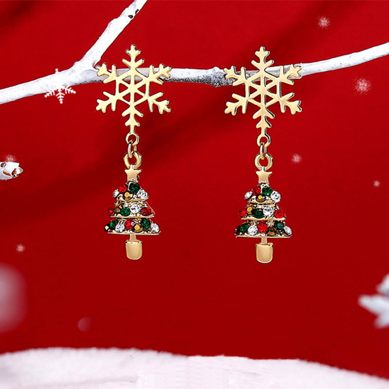 1 Set Simple Style Christmas Tree Santa Claus Christmas Socks Plating Alloy Drop Earrings Ear Studs