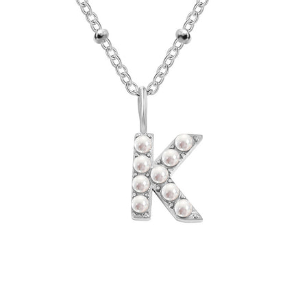 Vintage Style Letter Stainless Steel Plating Pendant Necklace