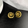 1 Pair Simple Style Spiral Stripe Plating Copper Gold Plated Ear Studs