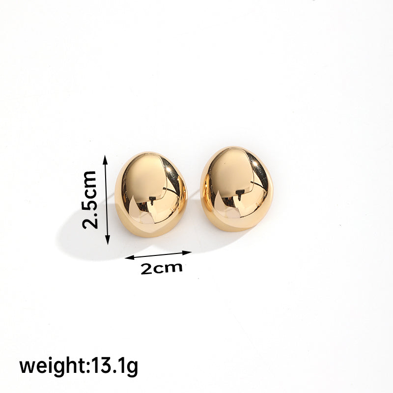 1 Pair Ig Style Water Droplets Plating Copper 18k Gold Plated Ear Studs