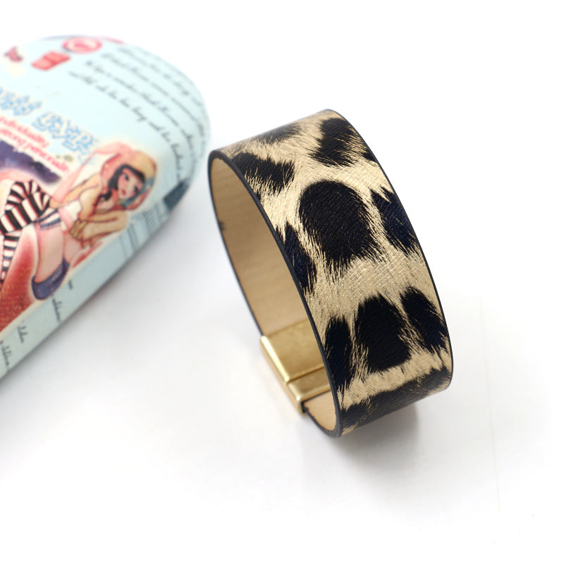 Ig Style Simple Style Leopard Pu Leather Women's Bangle