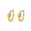 1 Pair Ig Style French Style Snake Enamel Plating Titanium Steel 18k Gold Plated Earrings