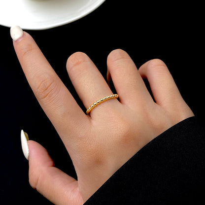 Elegant Simple Style Solid Color Sterling Silver Plating Gold Plated Open Rings