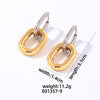 1 Pair Elegant Hip-hop Vintage Style Geometric Oval Polishing Plating Titanium Steel Gold Plated Silver Plated Drop Earrings