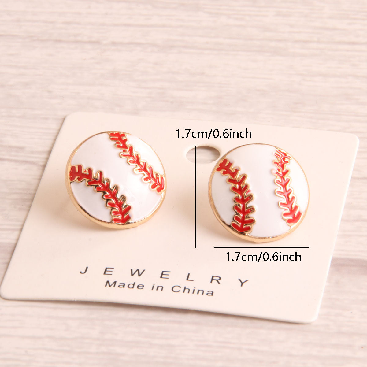 1 Pair Preppy Style Simple Style Sports Baseball Rugby Basketball Enamel Alloy Ear Studs