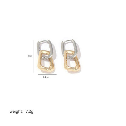 1 Pair Elegant Geometric Heart Shape Polishing Plating Stainless Steel 18k Gold Plated Earrings