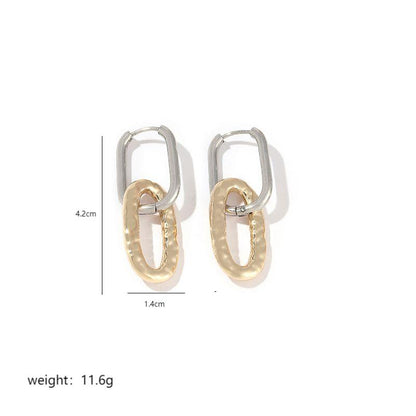 1 Pair Elegant Geometric Heart Shape Polishing Plating Stainless Steel 18k Gold Plated Earrings