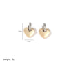 1 Pair Elegant Geometric Heart Shape Polishing Plating Stainless Steel 18k Gold Plated Earrings