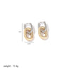 1 Pair Elegant Geometric Heart Shape Polishing Plating Stainless Steel 18k Gold Plated Earrings