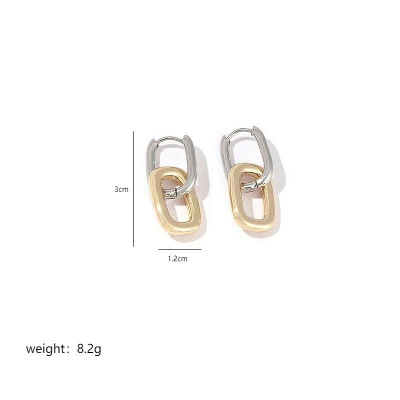 1 Pair Elegant Geometric Heart Shape Polishing Plating Stainless Steel 18k Gold Plated Earrings