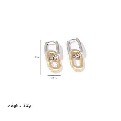 1 Pair Elegant Geometric Heart Shape Polishing Plating Stainless Steel 18k Gold Plated Earrings