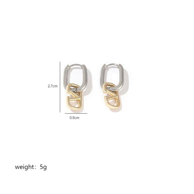 1 Pair Elegant Geometric Heart Shape Polishing Plating Stainless Steel 18k Gold Plated Earrings