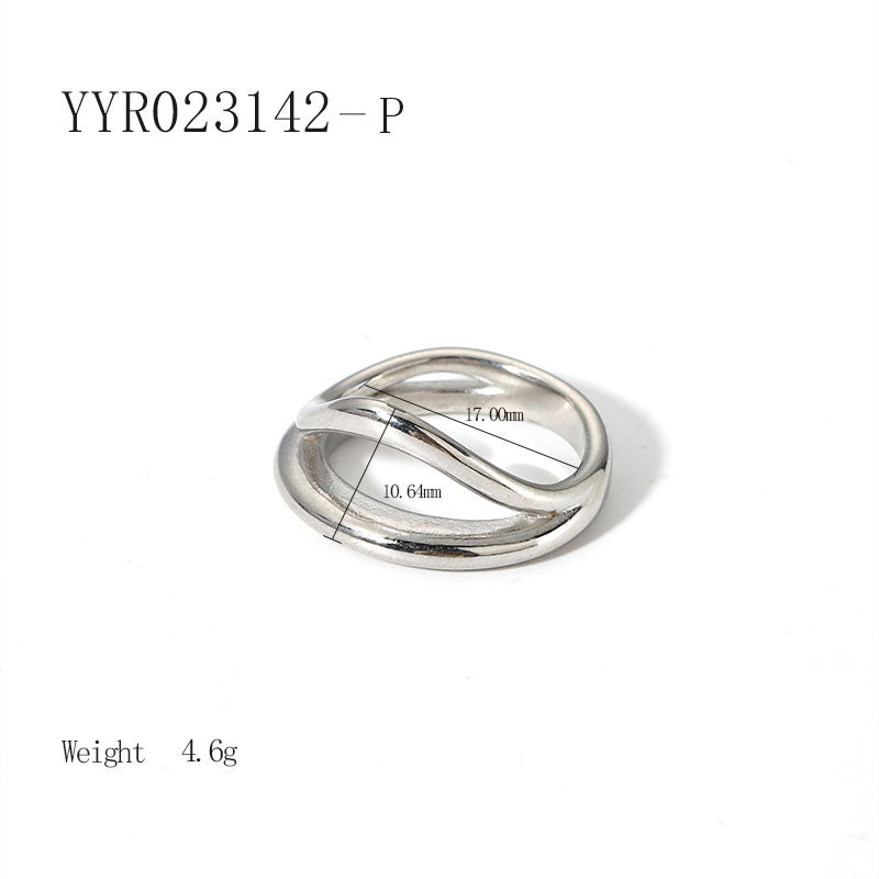 Basic Solid Color Stainless Steel Plating 18k Gold Plated Rings