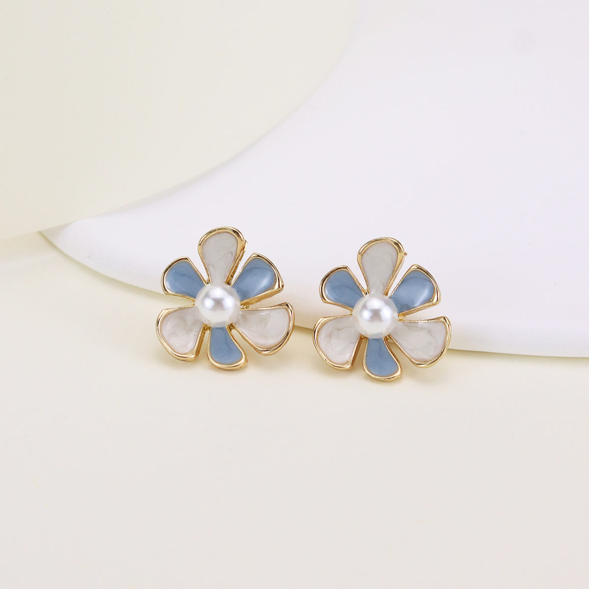 Wholesale Jewelry Simple Style Flower Butterfly Alloy Enamel Stoving Varnish Drop Earrings Ear Studs