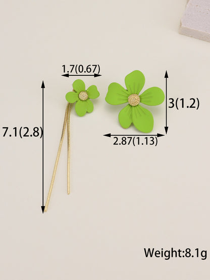 Wholesale Jewelry Simple Style Flower Butterfly Alloy Enamel Stoving Varnish Drop Earrings Ear Studs