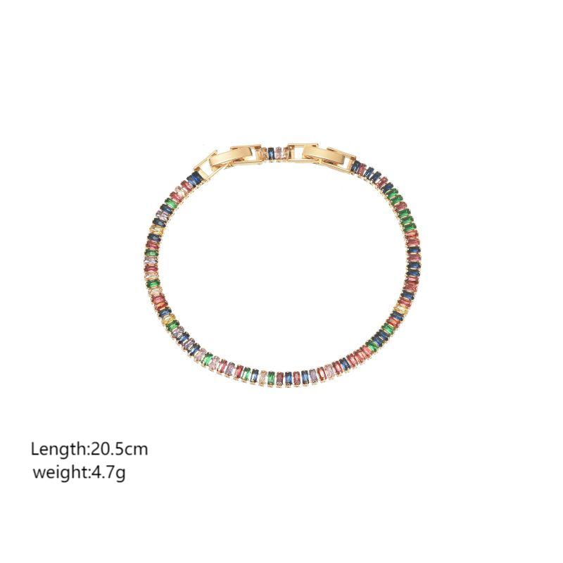 Copper 18K Gold Plated Vintage Style Simple Style Commute Geometric Inlay Zircon Bracelets