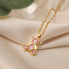 Simple Style Commute Little Bear Copper 18k Gold Plated Zircon Pendant Necklace In Bulk