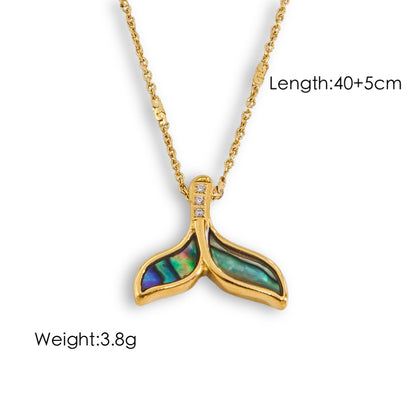 Retro Fish Tail Stainless Steel Plating Pendant Necklace