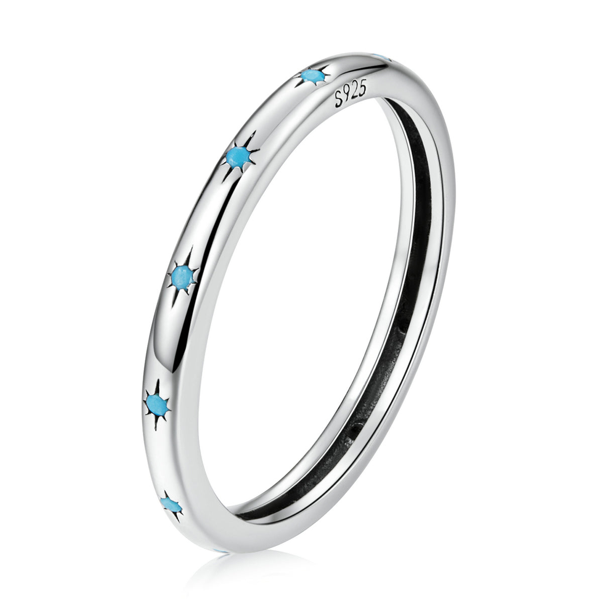 Simple Style Round Star Sterling Silver Inlay Zircon Rings