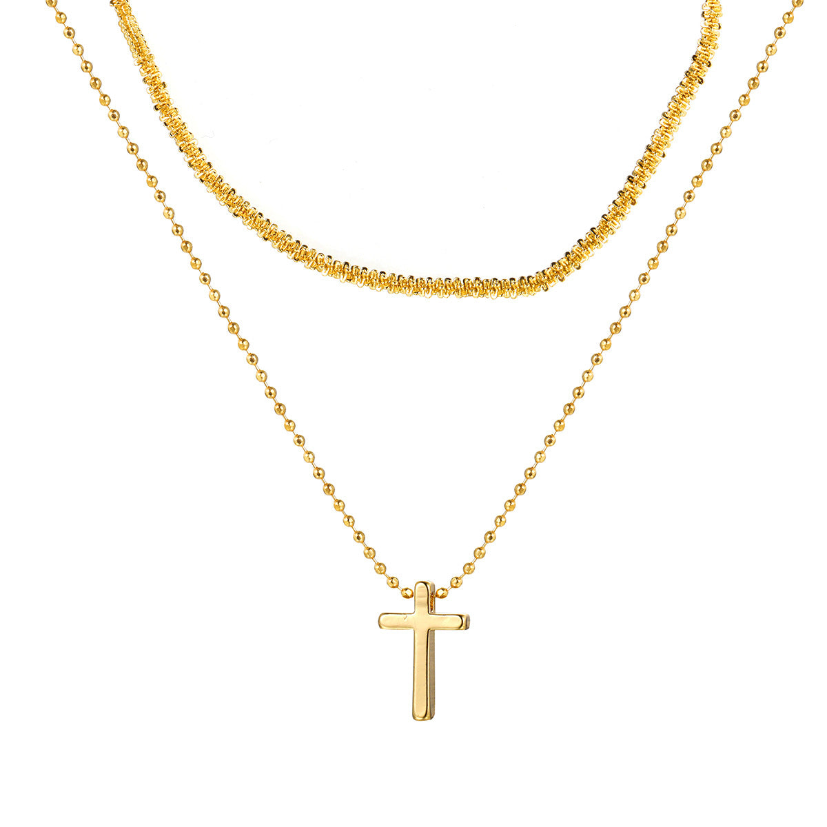 Elegant Streetwear Cross Alloy Zinc Alloy Wholesale Layered Necklaces