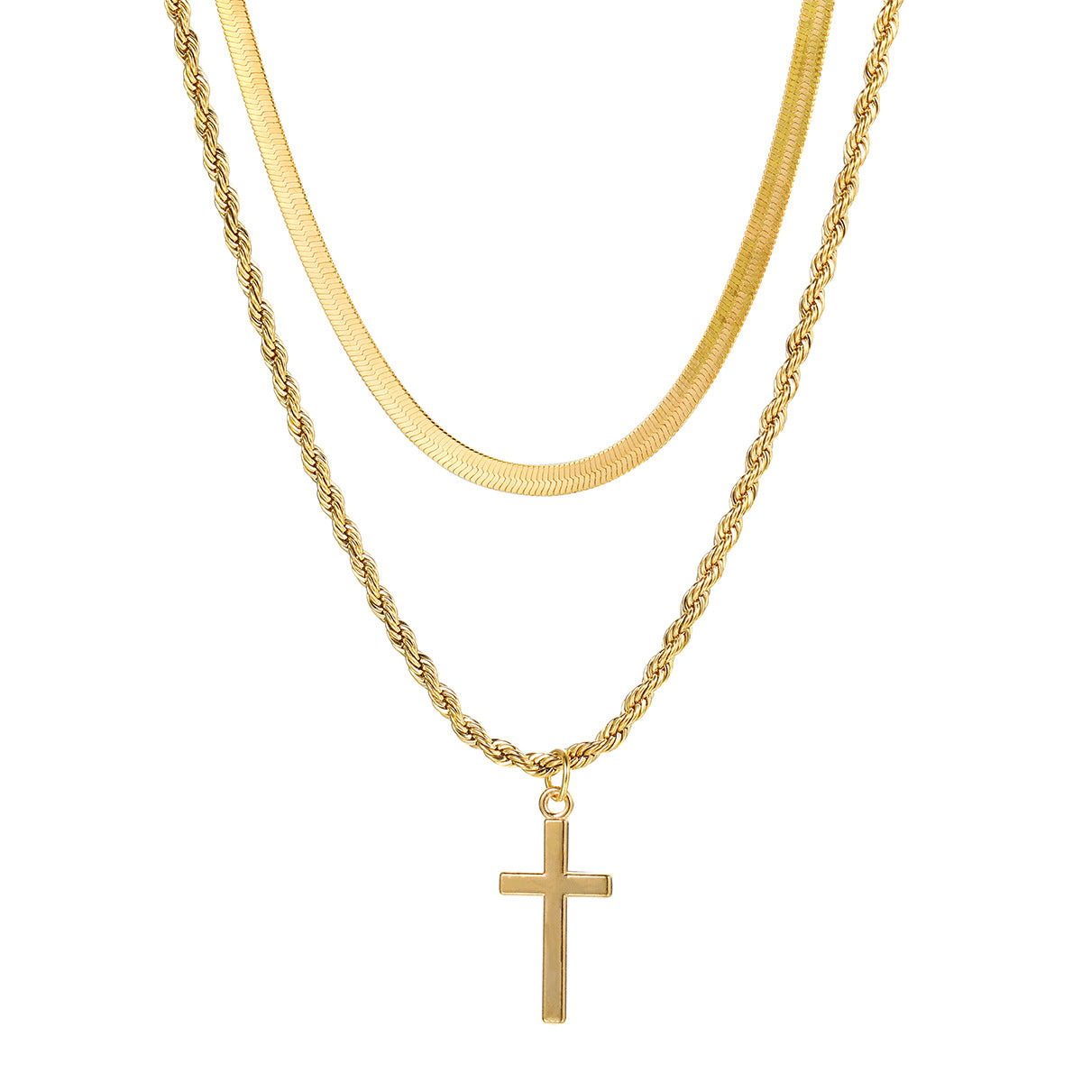 Elegant Streetwear Cross Alloy Zinc Alloy Wholesale Layered Necklaces