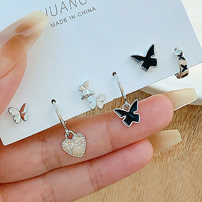 1 Set Basic Modern Style Geometric Star Heart Shape Plating Alloy Earrings