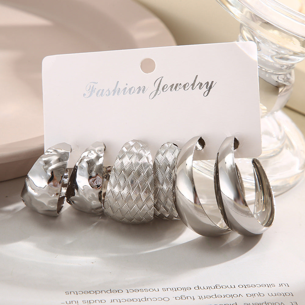 1 Set Modern Style C Shape Plating Alloy Earrings