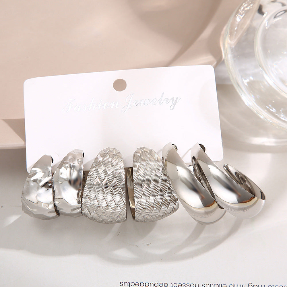 1 Set Modern Style C Shape Plating Alloy Earrings