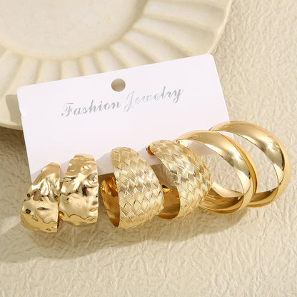 1 Set Modern Style C Shape Plating Alloy Earrings