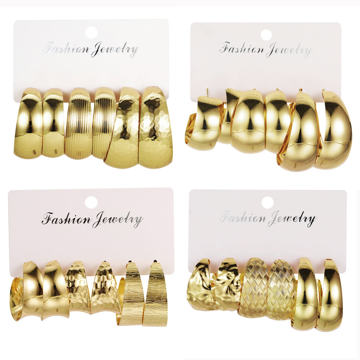 1 Set Modern Style C Shape Plating Alloy Earrings