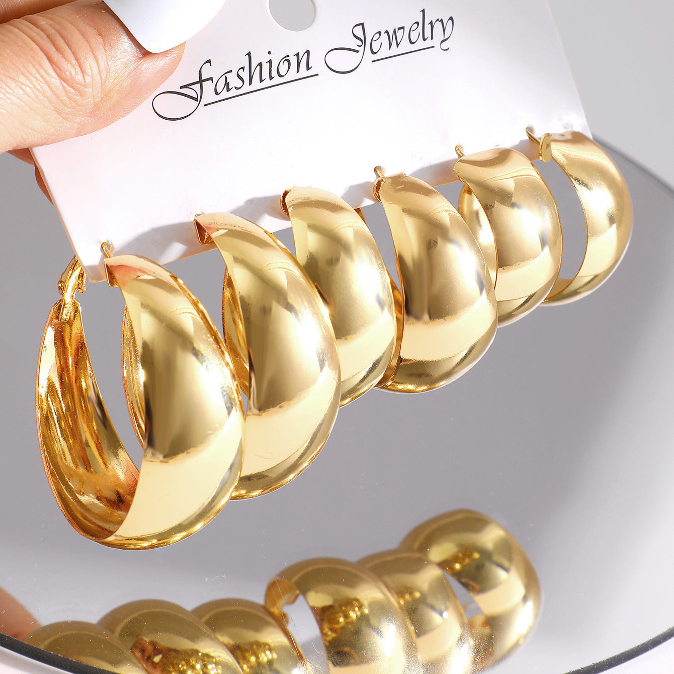 1 Set Modern Style C Shape Plating Alloy Earrings