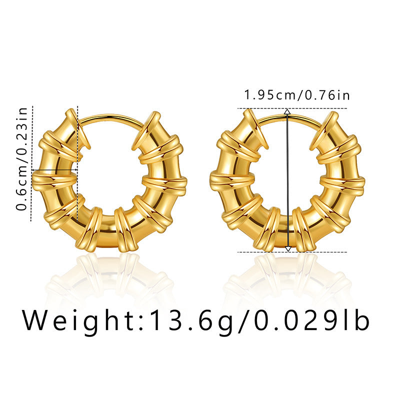 1 Pair Basic Retro Geometric Plating Copper 18k Gold Plated Earrings