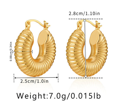 1 Pair Basic Retro Geometric Plating Copper 18k Gold Plated Earrings