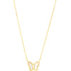 Elegant Simple Style Classic Style Butterfly Stainless Steel Plating Inlay Shell 14k Gold Plated Pendant Necklace
