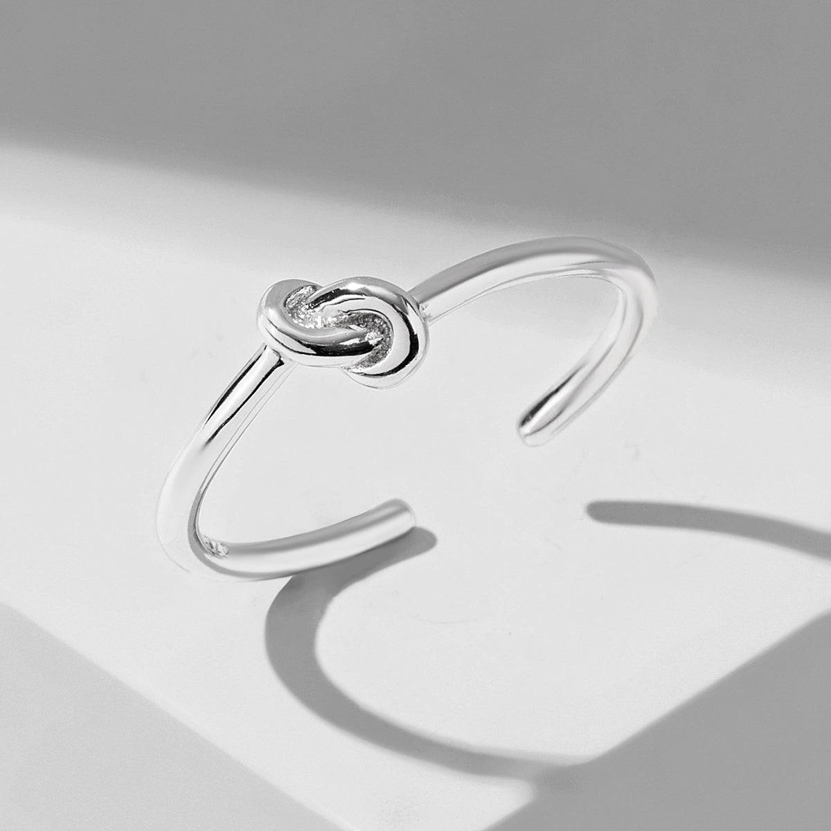 Lady Simple Style Circle Knot Sterling Silver Plating Open Rings