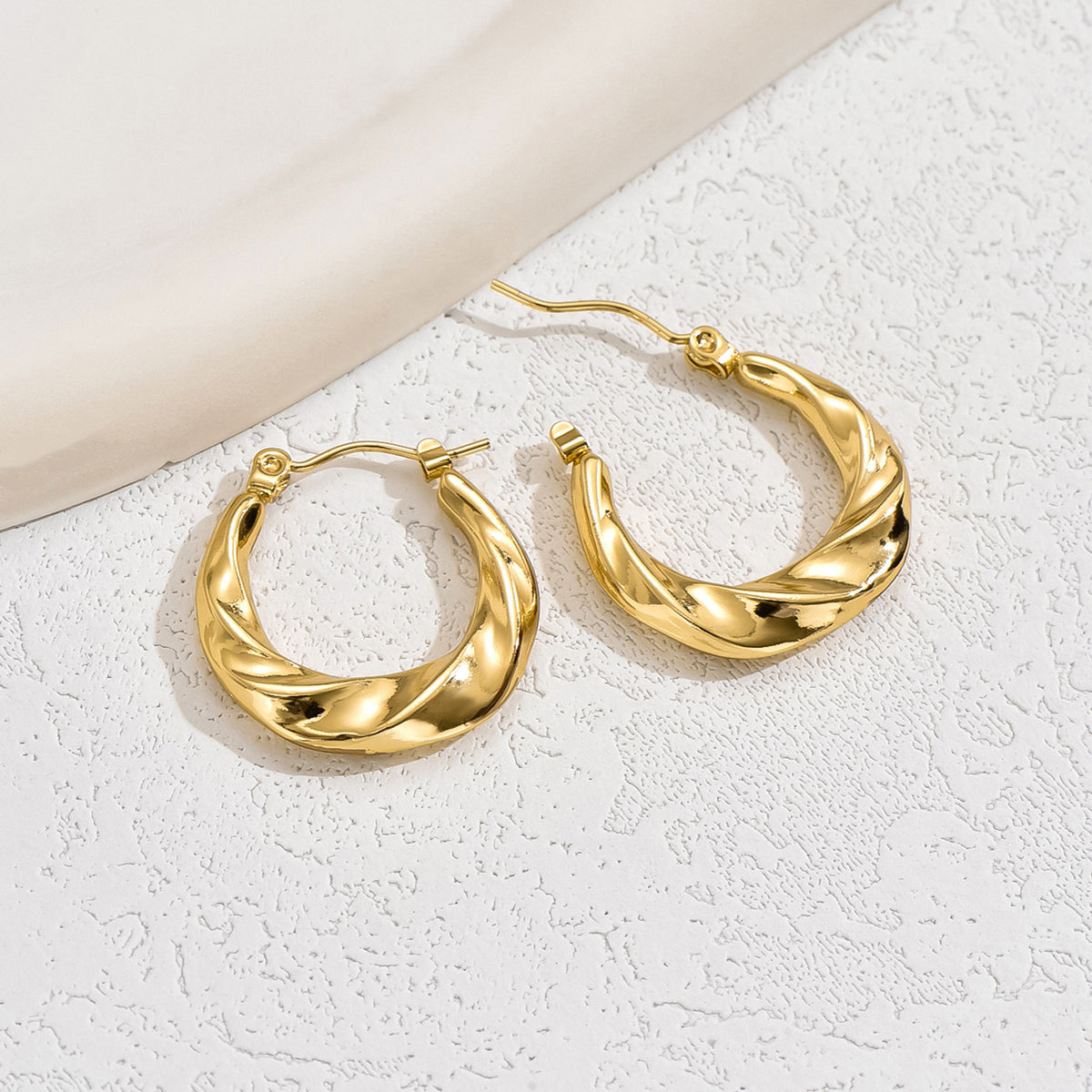 1 Pair Casual Commute Solid Color Plating Stainless Steel 18k Gold Plated White Gold Plated Earrings