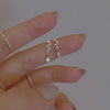 1 Pair Basic Simple Style Solid Color Plating Inlay Stainless Steel Crystal Zircon Drop Earrings