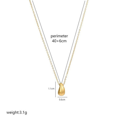 Vintage Style Water Droplets Stainless Steel Plating 18k Gold Plated Pendant Necklace