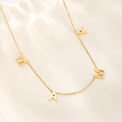 Ig Style Simple Style Letter Stainless Steel Titanium Steel Polishing Plating 18k Gold Plated Gold Plated Necklace