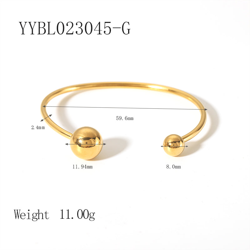 Ig Style Simple Style Solid Color Stainless Steel Plating 18k Gold Plated Bangle