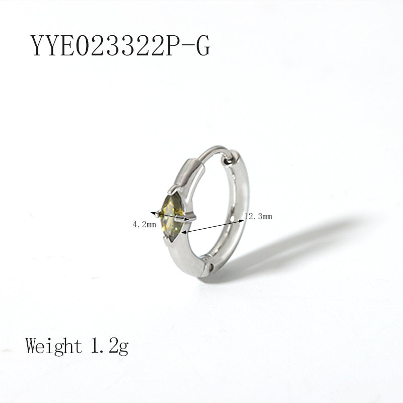 1 Pair Ig Style Simple Style Oval Plating Inlay Stainless Steel Zircon 18k Gold Plated Earrings