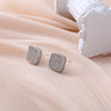 1 Pair Hip-hop Simple Style Shiny Round Square Plating Inlay Copper Zircon Gold Plated Ear Studs