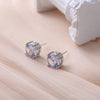 1 Pair Hip-hop Simple Style Shiny Round Square Plating Inlay Copper Zircon Gold Plated Ear Studs