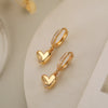 1 Pair Simple Style Commute Heart Shape Plating Inlay Copper Zircon 18k Gold Plated Earrings